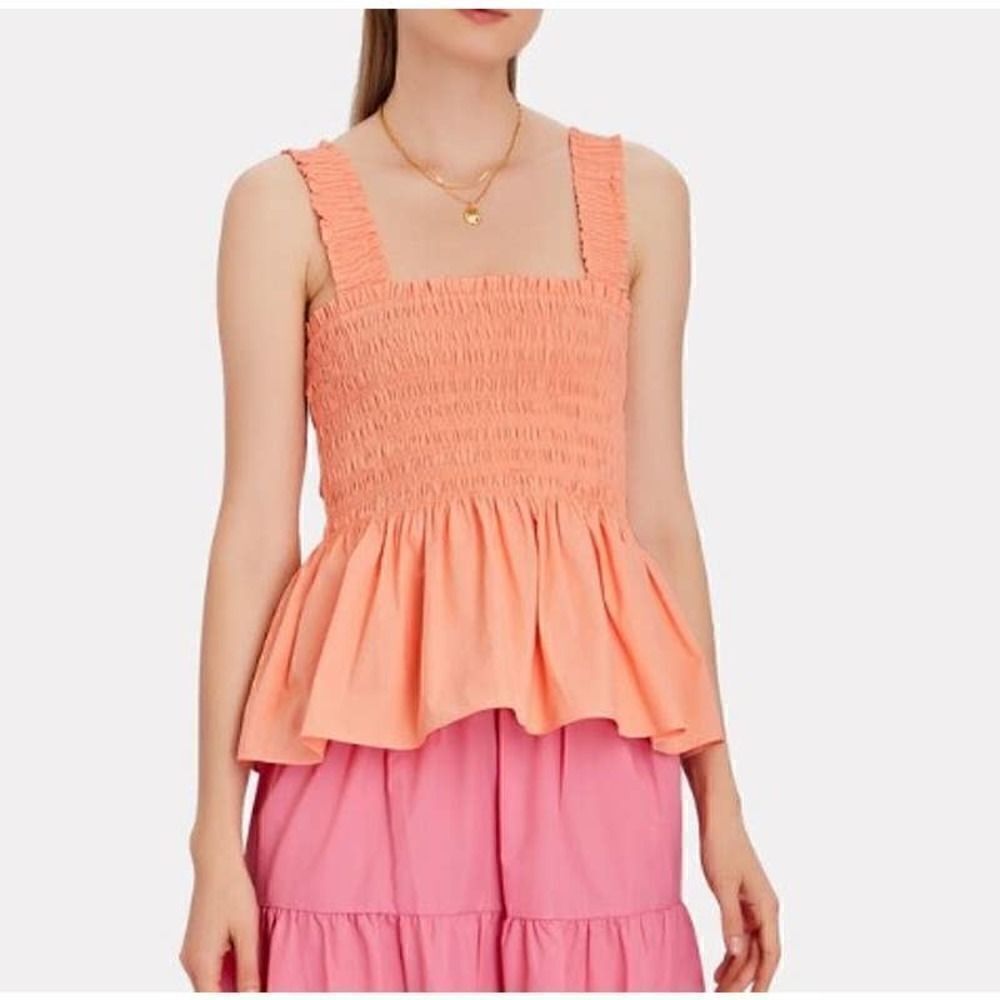 INTERMIX Ingrid Smocked Peplum Tank Top Sz. P (XS)